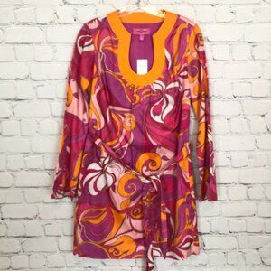 Banana Republic Trina Turk Purple Mod 60's Dress Size Cotton Silk